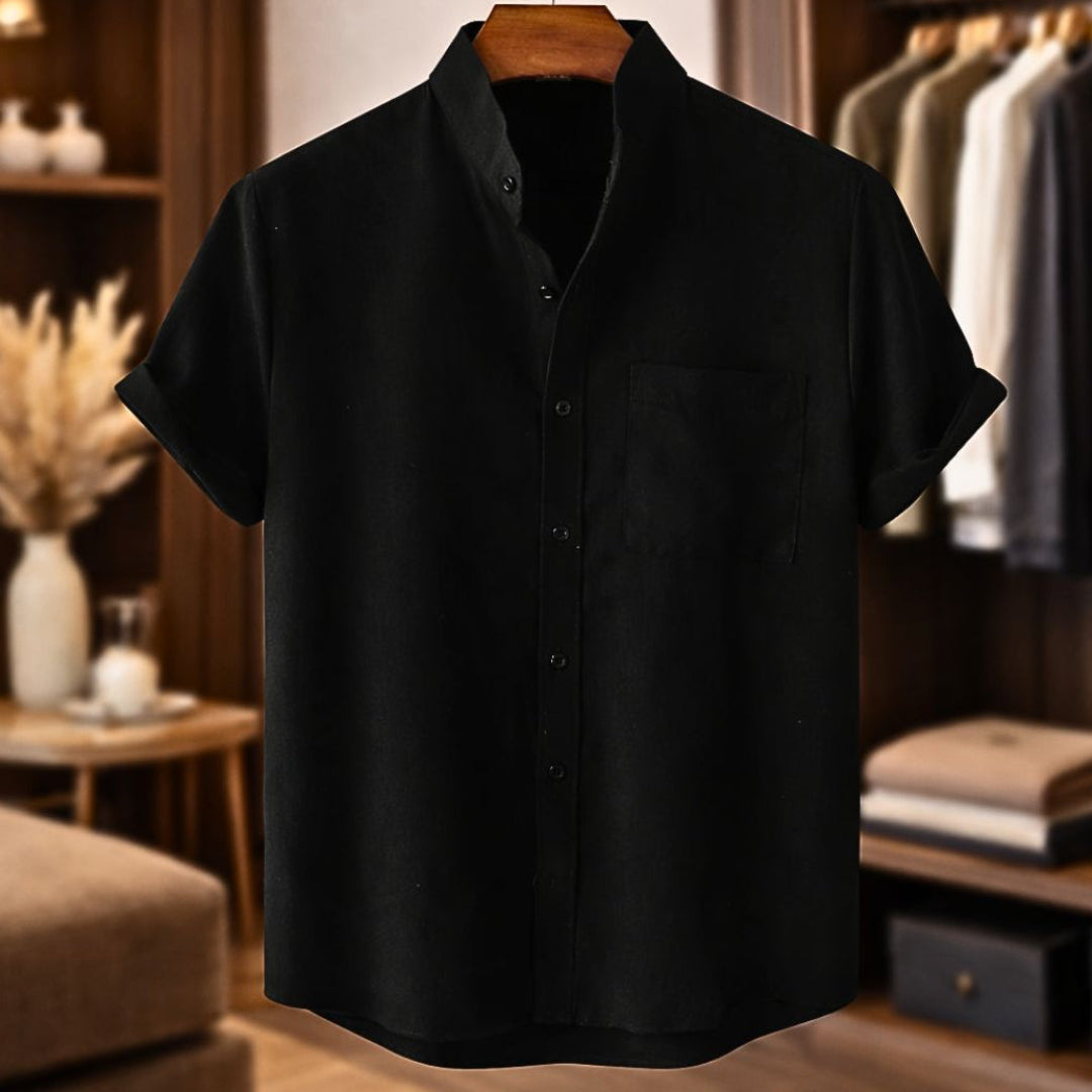 Camicia uomo a maniche corte dalla linea aderente