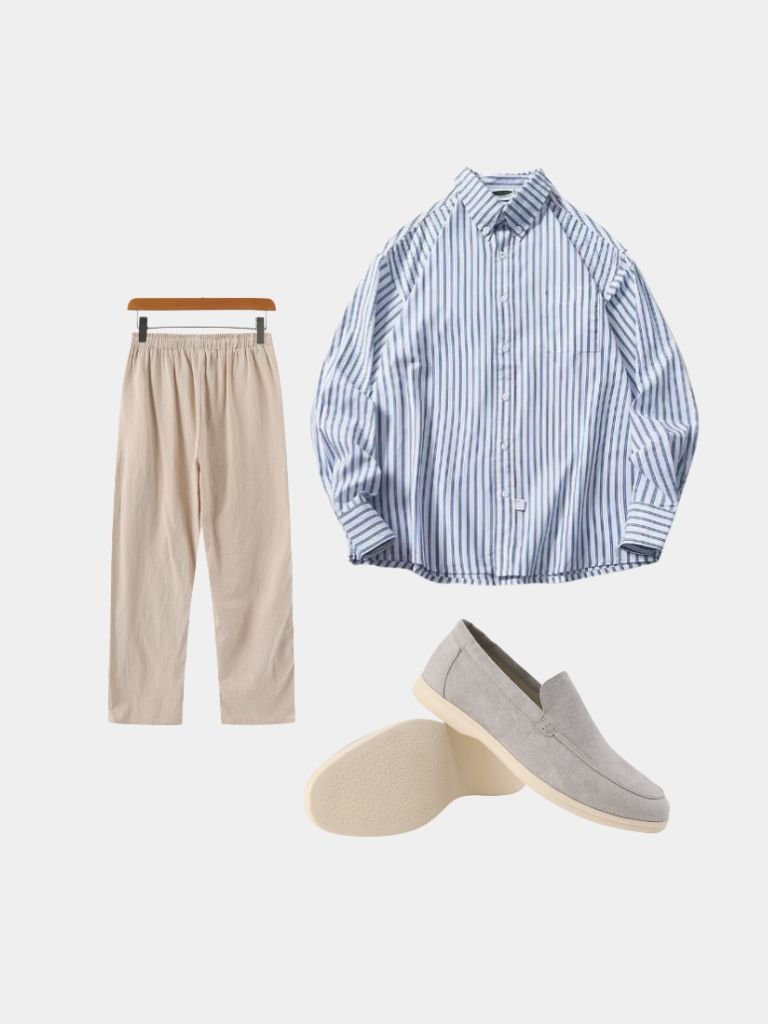 Completo Atlantic Breeze con camicia, pantaloni e mocassini - Aurelio Club