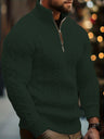 Pullover uomo a trecce con collo alto e zip corta