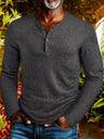Maglia Henley uomo testurizzata a maniche lunghe