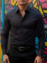 Camicia uomo a maniche lunghe con colletto classico