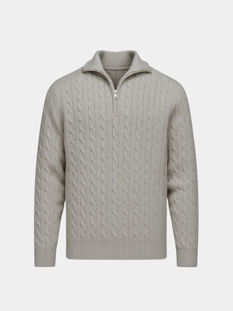 Pullover a trecce con zip al collo - Aurelio Club