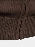 Cardigan in misto cotone con collo alto e zip - Aurelio Club