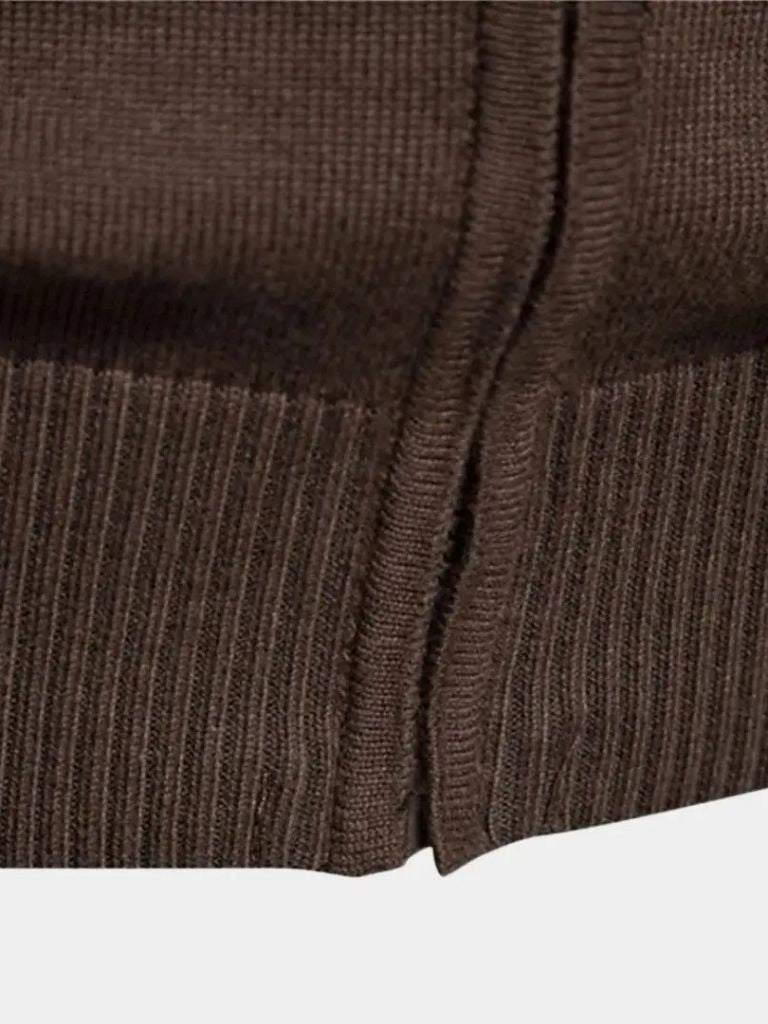 Cardigan in misto cotone con collo alto e zip - Aurelio Club