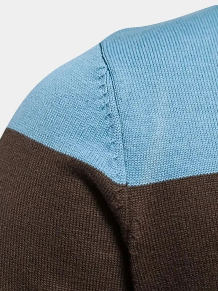 Cardigan in misto cotone con collo alto e zip - Aurelio Club