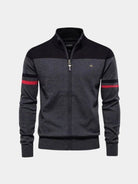 Cardigan in misto cotone con collo alto e zip - Aurelio Club