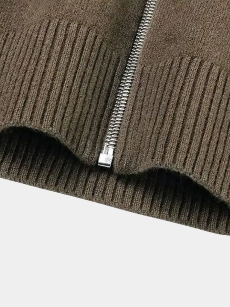 Maglia a collo alto con zip in misto cashmere - Aurelio Club