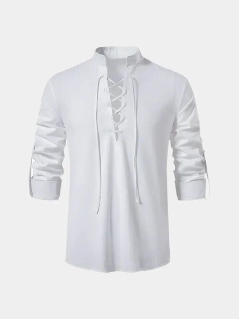 Camicia a maniche lunghe con lacci al collo - Aurelio Club