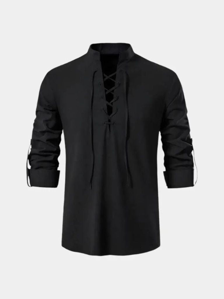 Camicia a maniche lunghe con lacci al collo - Aurelio Club