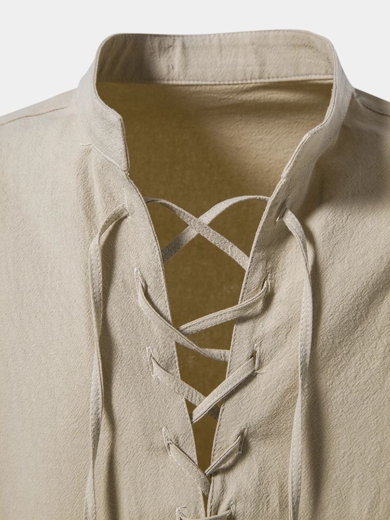Camicia a maniche lunghe con lacci al collo - Aurelio Club
