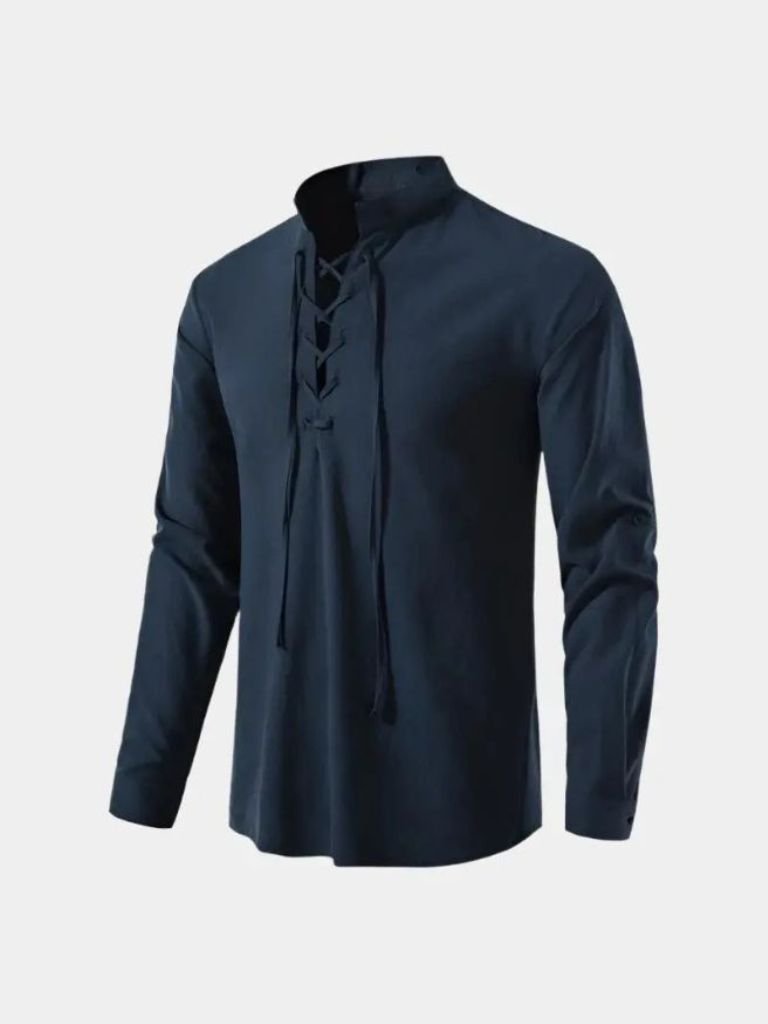 Camicia a maniche lunghe con lacci al collo - Aurelio Club