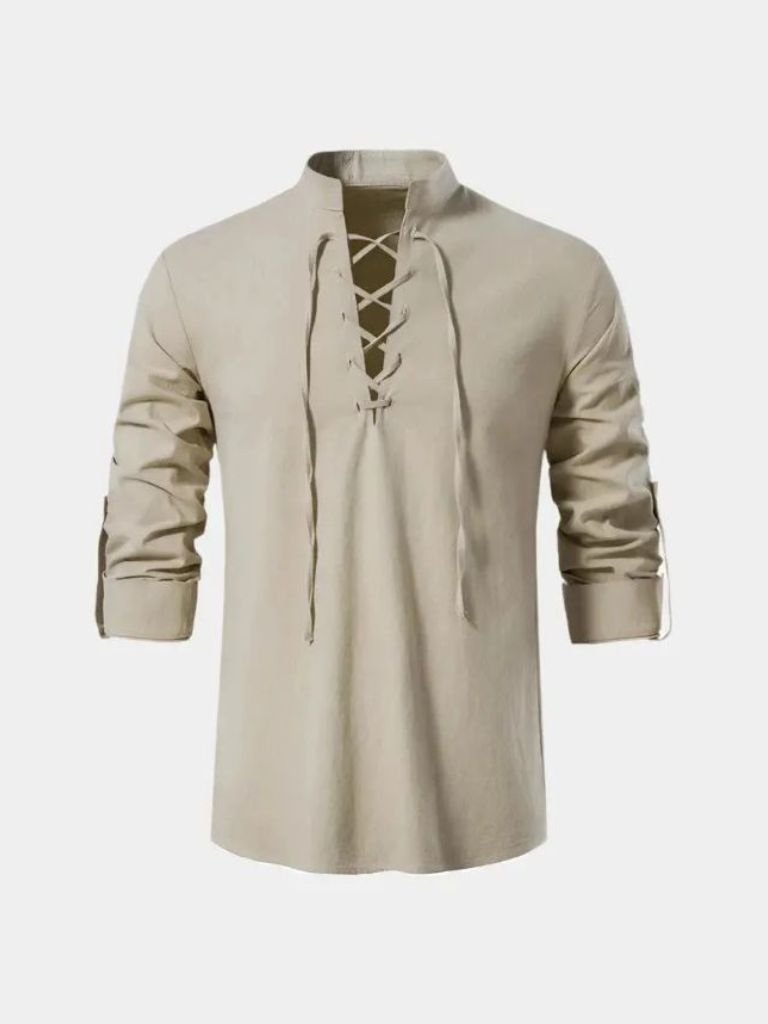 Camicia a maniche lunghe con lacci al collo - Aurelio Club
