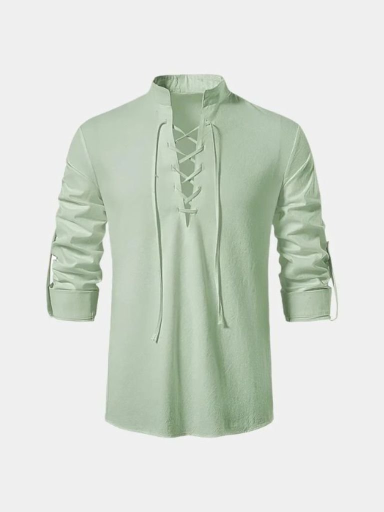 Camicia a maniche lunghe con lacci al collo - Aurelio Club