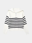 Pullover a righe con zip corta - Aurelio Club
