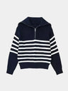 Pullover a righe con zip corta - Aurelio Club