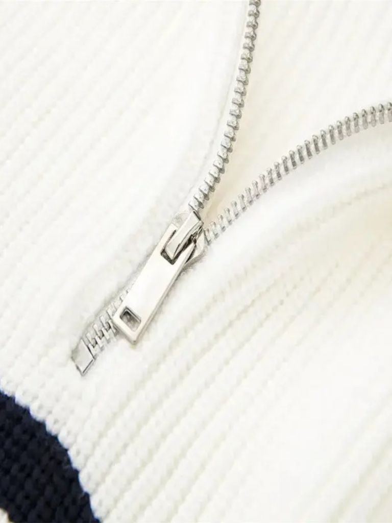 Pullover a righe con zip corta - Aurelio Club