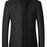 Cappotto uomo con collo alto e bottoni