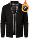 Cardigan uomo con scollo a V e fodera a quadri