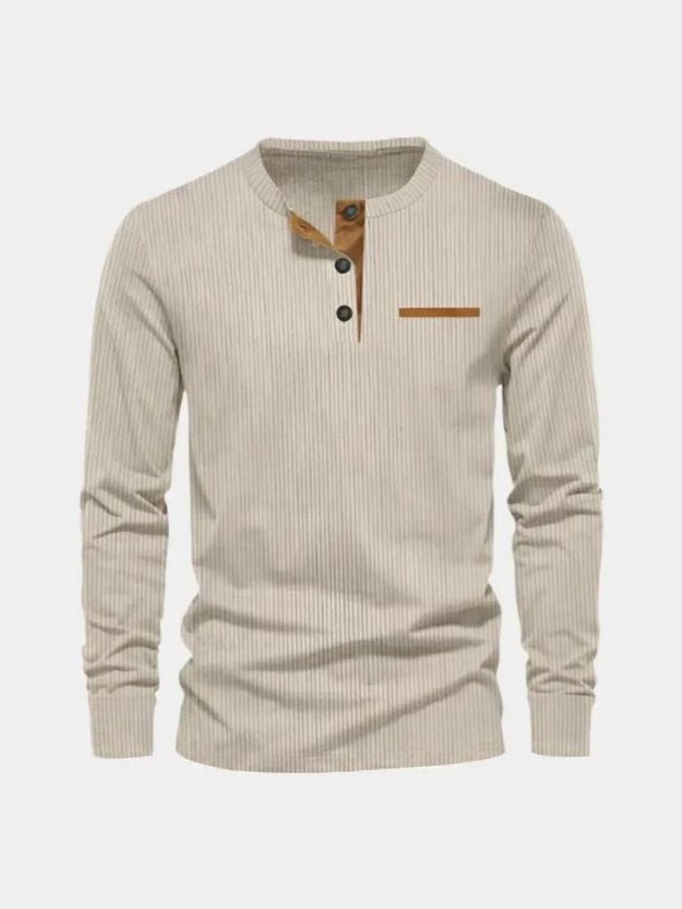 Maglia serafino a coste con dettagli a contrasto - Aurelio Club