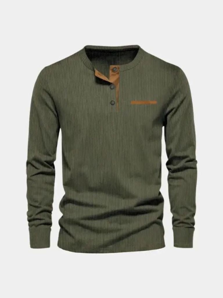 Maglia serafino a coste con dettagli a contrasto - Aurelio Club