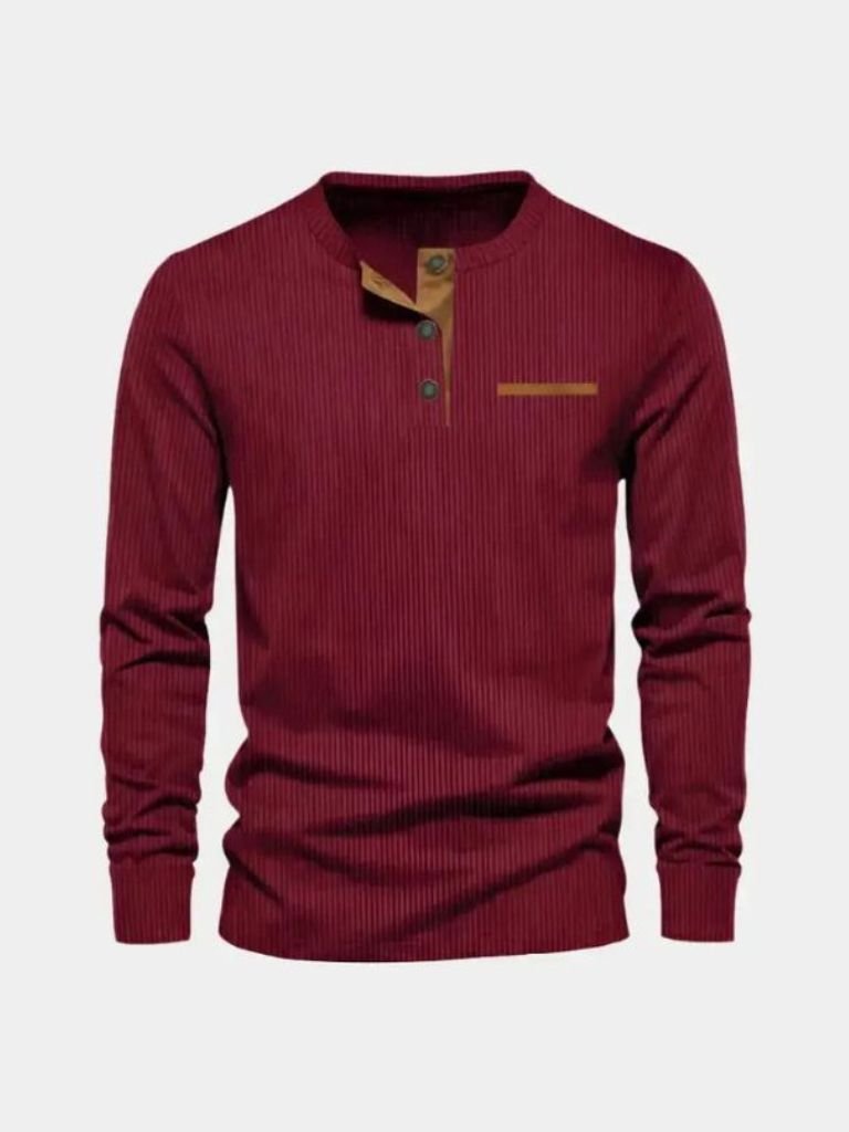 Maglia serafino a coste con dettagli a contrasto - Aurelio Club
