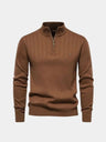 Pullover in misto cotone a righe verticali con zip corta - Aurelio Club