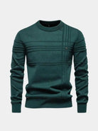Pullover girocollo a righe in misto cotone - Aurelio Club