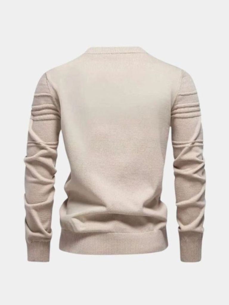 Pullover girocollo a righe in misto cotone - Aurelio Club