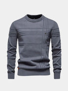 Pullover girocollo a righe in misto cotone - Aurelio Club