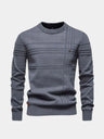 Pullover girocollo a righe in misto cotone - Aurelio Club