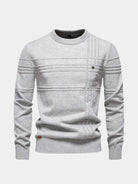 Pullover girocollo a righe in misto cotone - Aurelio Club