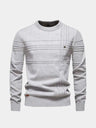 Pullover girocollo a righe in misto cotone - Aurelio Club