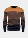 Pullover girocollo a righe sfumate in misto cotone - Aurelio Club