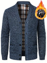 Cardigan uomo con scollo a V e fodera a quadri