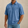 Polo uomo a maniche corte effetto denim