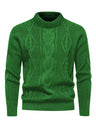 Pullover uomo girocollo a trecce in misto cotone