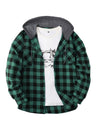 Camicia uomo a quadri con cappuccio e bottoni