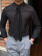 Camicia in seersucker con colletto a punte allungate - Aurelio Club