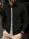 Cardigan uomo leggero con colletto e zip