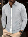 Cardigan uomo leggero con colletto e zip
