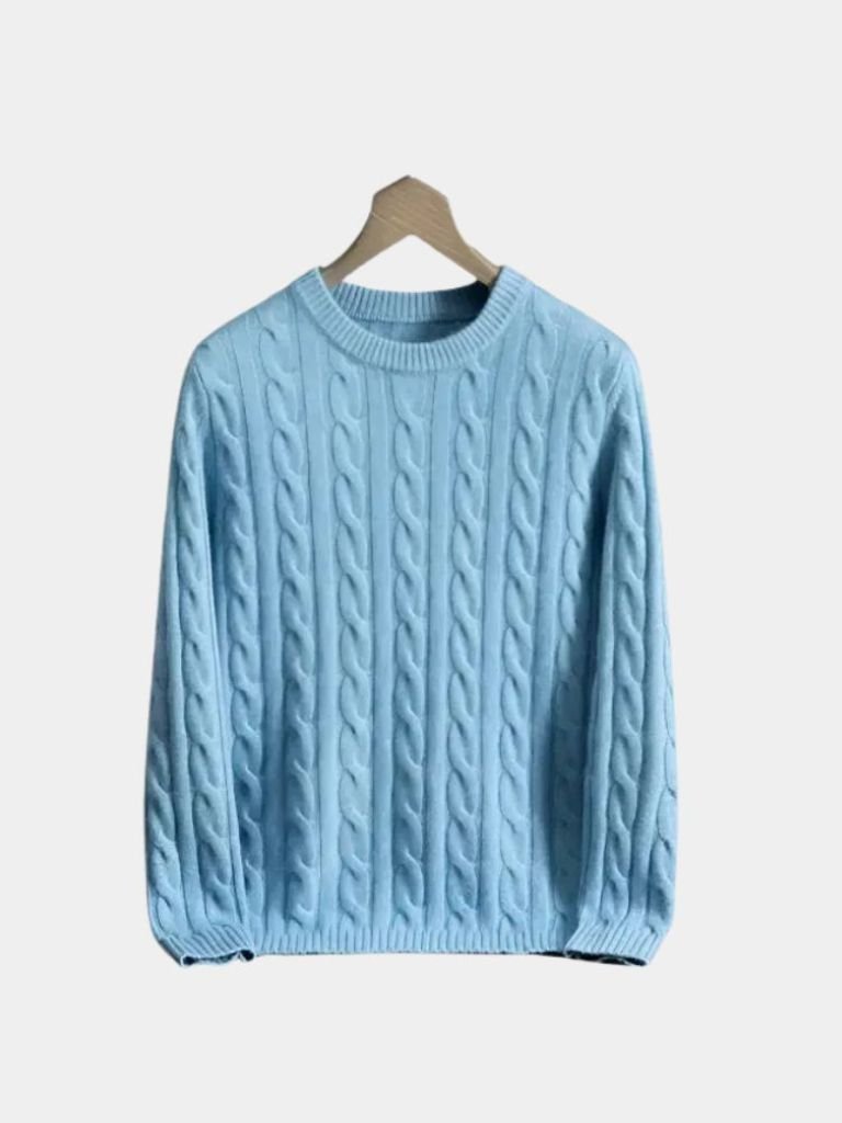 Pullover Essential in cashmere con lavorazione a trecce - Aurelio Club