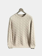 Pullover Essential in cashmere con lavorazione a trecce - Aurelio Club