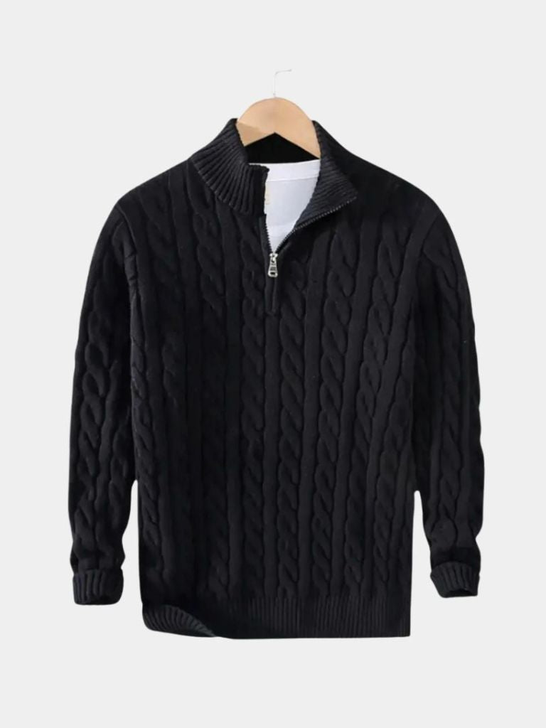 Pullover Curve a trecce con zip corta - Aurelio Club