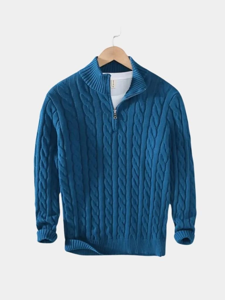 Pullover Curve a trecce con zip corta - Aurelio Club