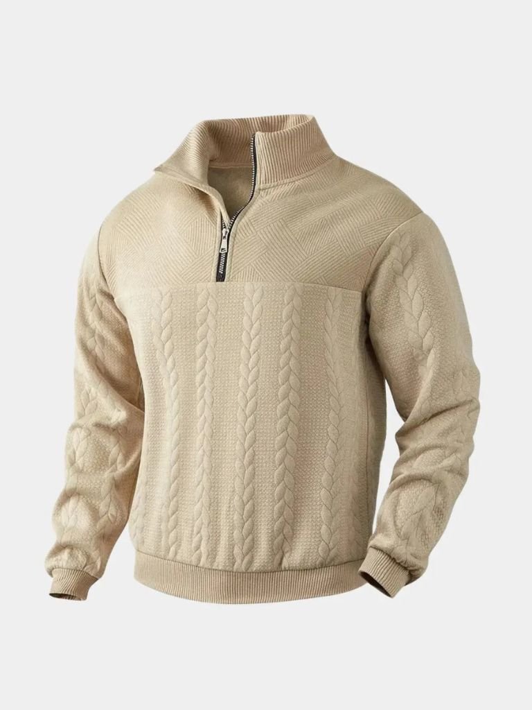 Pullover a collo alto con zip corta - Aurelio Club