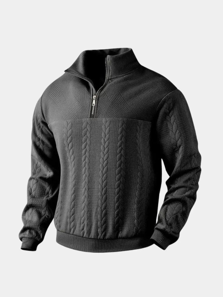Pullover a collo alto con zip corta - Aurelio Club