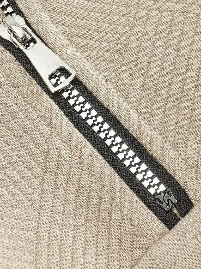 Pullover a collo alto con zip corta - Aurelio Club