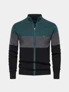 Cardigan a collo alto in misto cotone con zip - Aurelio Club