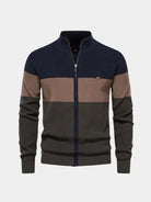 Cardigan a collo alto in misto cotone con zip - Aurelio Club