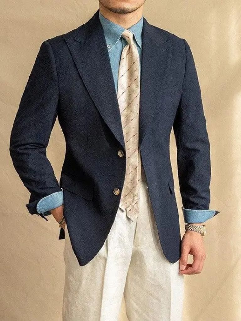 Blazer Nautical in seersucker - Aurelio Club